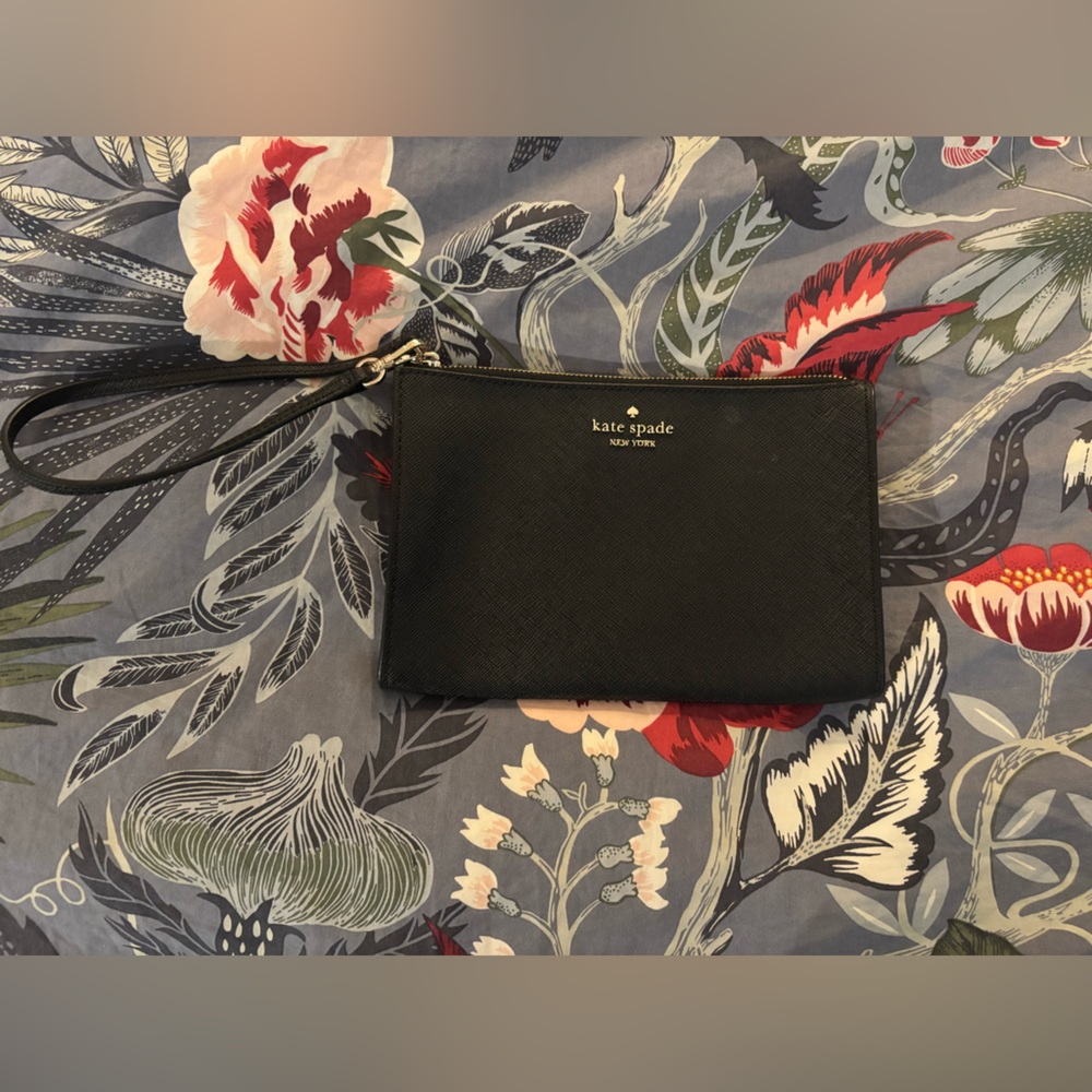 Kate Spade Black Clutch with Wrist Strap
